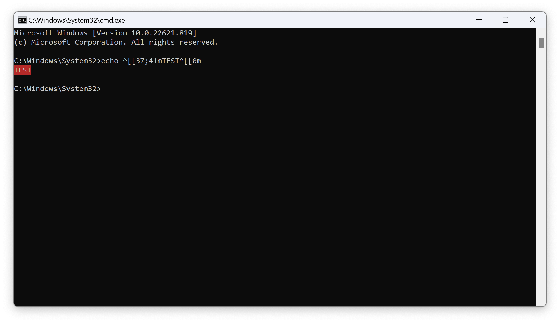 Using terminal sequences to change colors in Console Window Host