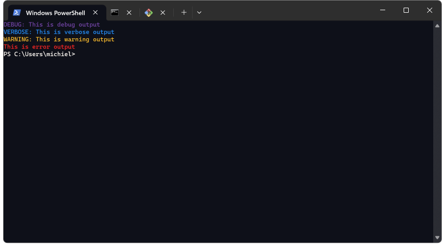 Windows Terminal colors and tabs with icons