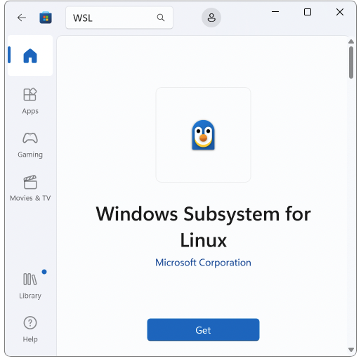 Windows Subsystem for Linux in the Microsoft Store